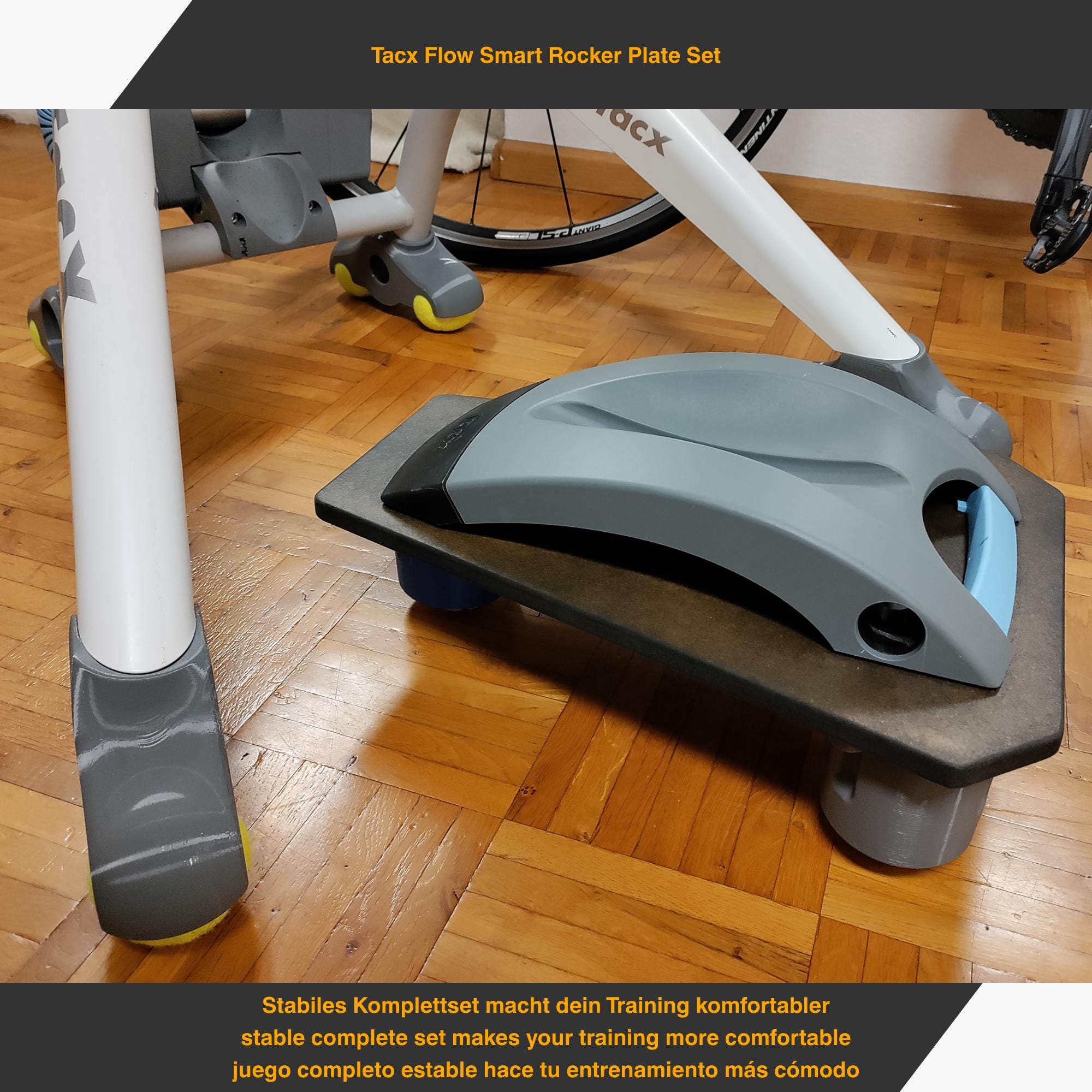Tacx Flow Smart Rocker Plate Set – 3D print files, roller trainer feet for more flexibility & comfort
