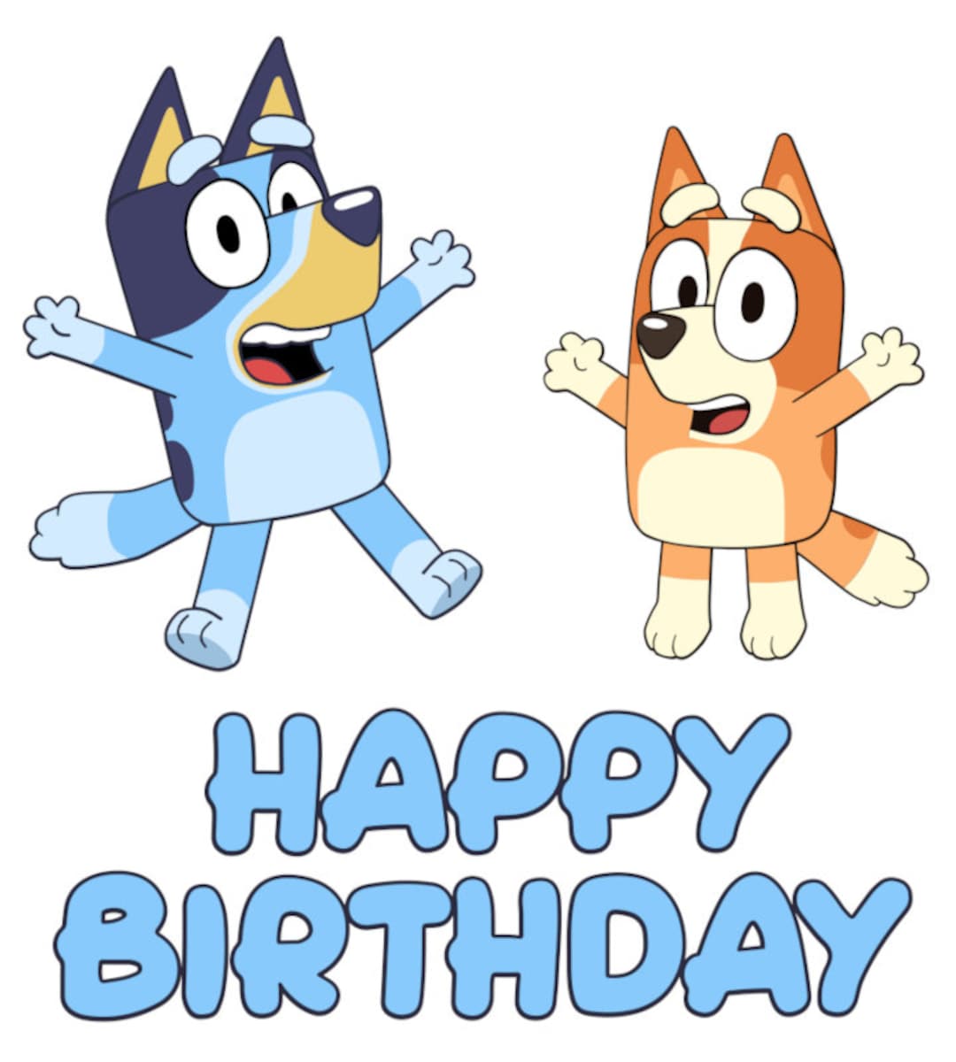 Bluey Characters Bluey & Bingo Jumping, Bundle, Happy Birthday, SVG ...