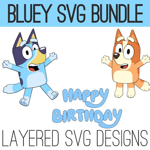 Layered SVG, Bluey & Bingo Bundle