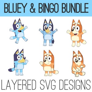 Bluey & Bingo Bundle, Layered SVGs