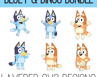 Bluey & Bingo Bundle, Layered SVGs