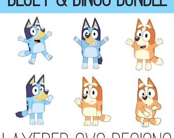 Bluey & Bingo Bundle, Layered SVGs