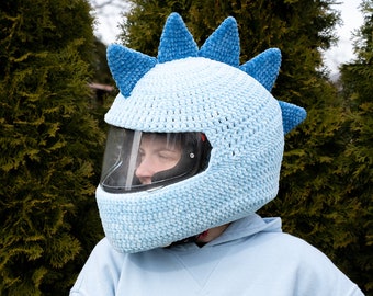 PATTERN motorcycle crochet dino helmet cover M
