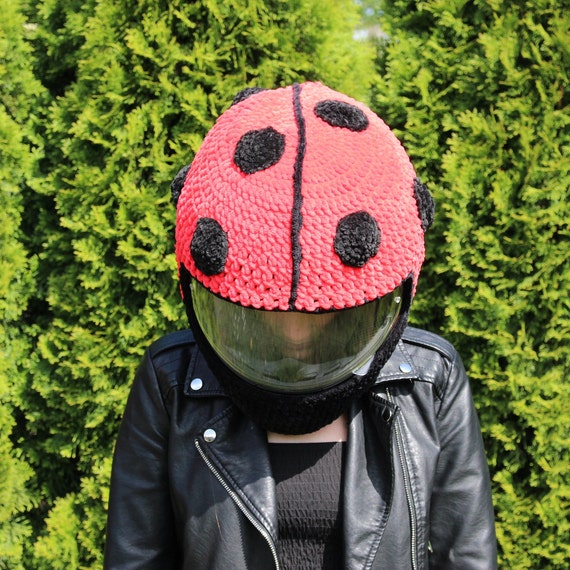 Housse De Casque Coolcasc Coccinelle – Unisexe, Taille Unique, Lycra, Pour Ski/vélo/skate, Noir Et Rouge, Visibilité Accrue