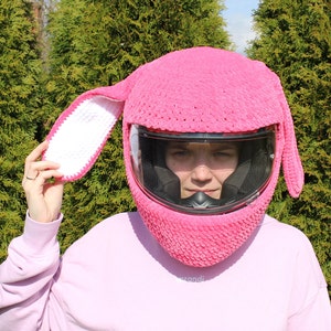 PATTERN motorcycle crochet rabbit helmet cover M