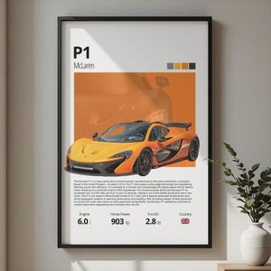 McLaren P1 Poster – High-Resolution Digital Wall Art for Car Enthusiasts, Office, Garage, or Man Cave