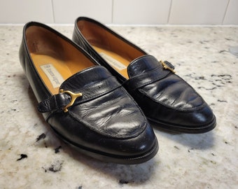 Vintage Etienne Aigner Tracy Horsebit Black Leather Loafers 7 M Runs Small 6.5