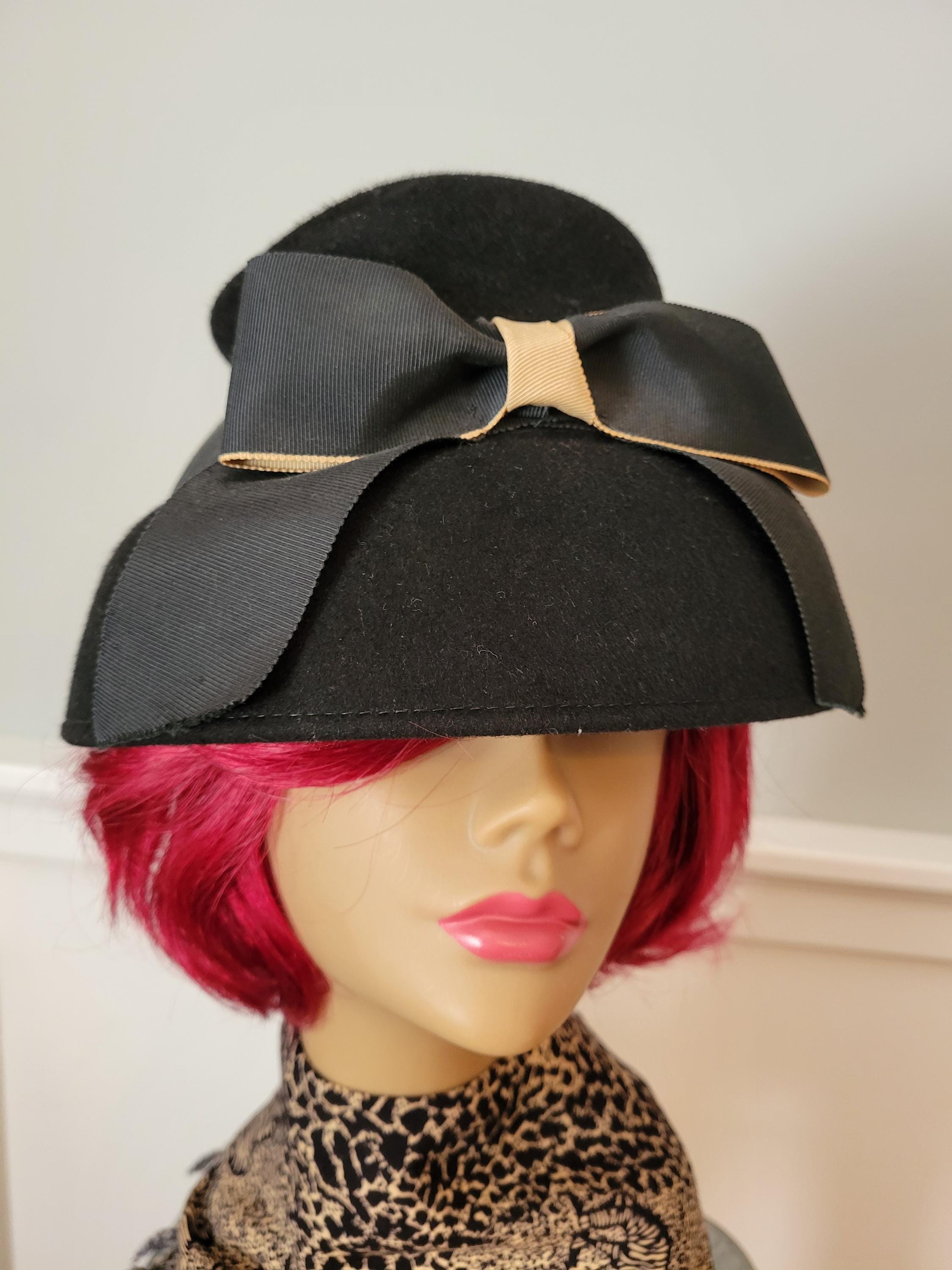 Vintage Henry Pollak New York Peachfelt Brown Wool Hat Paris Boutique  Bow Trim il_fullxfull.3739543587_iwf3.jpg main image 3