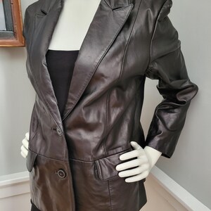 Veste Vintage Femme Margaret Godfrey - Cuir Daim Marron Camel - Taille 10P