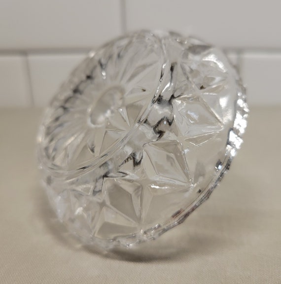 Vintage Round Clear Glass Crystal Daisy Diamond F… - image 4