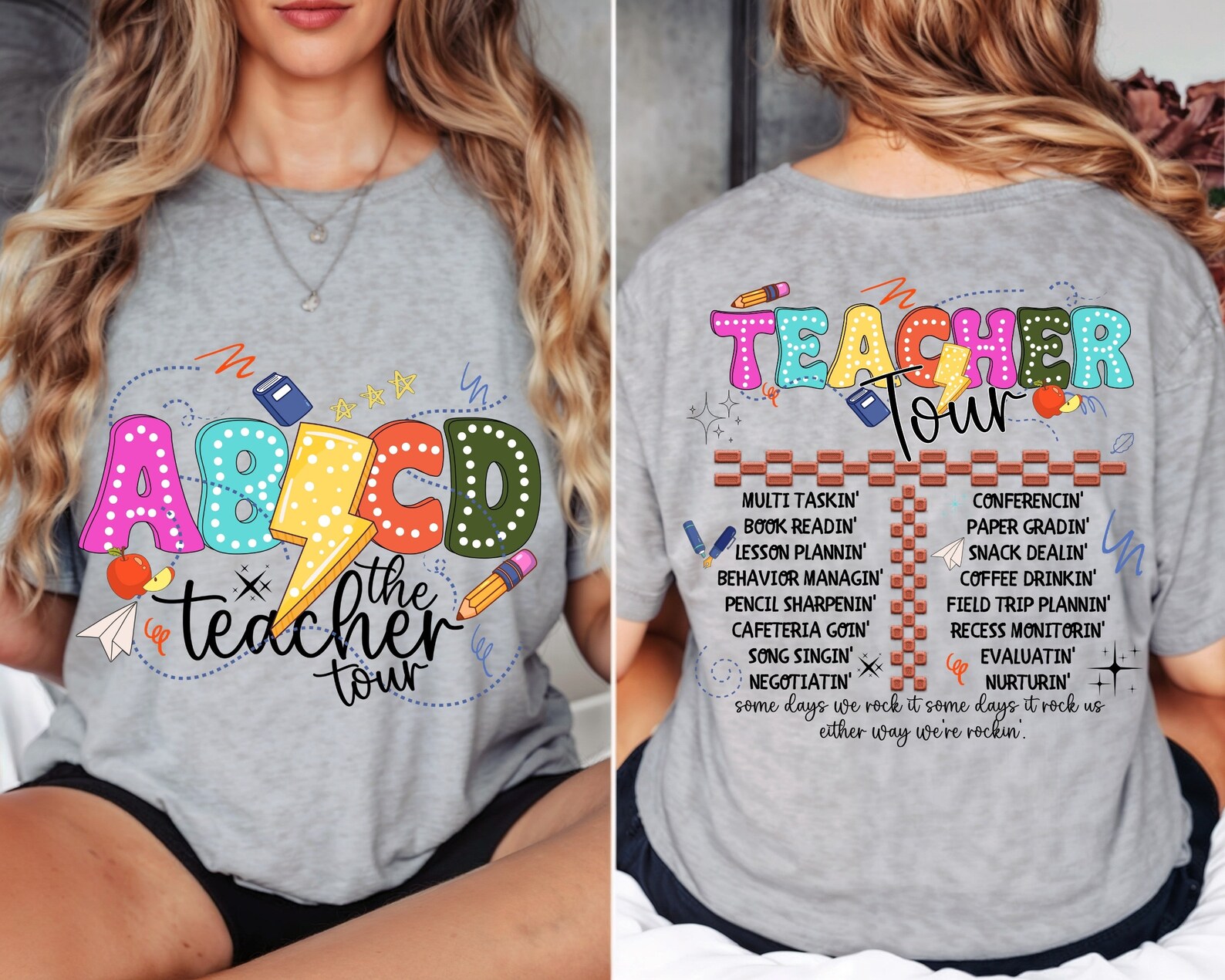 Retro Teacher Png, ABCD Teacher Tour Png, Back to School, End of Year ...