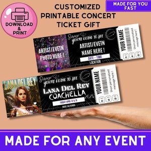PERSONALIZED FOR YOU Konzert- oder Ereigniskarte Stub-Geschenk-Andenken, personalisierte Geschenke, kundenspezifisches Design, Konzertkarte, druckbare Karte