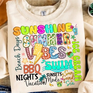 Summer Vibes PNG, Summer sublimation, Summer png, Retro png, Sublimation Design, Digital Download, Women’s summer sublimation file
