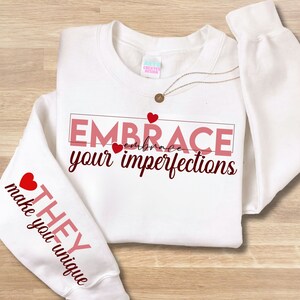 Embrace Your Imperfection SVG PNG, Boho Self Love Svg, Positive Daily Affirmations Svg, Motivational Sleeve Shirt Svg, Inspirational Svg