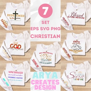 Boho Christian Svg Png Bundle, Religious svg, Sleeve Sweatshirt Design Svg, Bible Verse Svg, Psalm Svg, Jesus Svg, God Svg, Faith Svg, Png