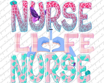 Nurse png sublimation design download, Nurse png, Nursing png, leopard Nurse png, Nurse life png,sublimate designs download western nurse