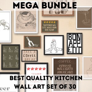 Aesthetic Kitchen Decor Set 30, Bundle-Print-Set, Barwagen, Küchendekoration, Küchenkunst, Küchenwandkunst, Geschenk zum Kochen, Poster bündeln,