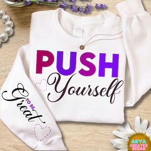 Esfuérzate siempre por ser genial Svg, diseño de camiseta motivacional Svg, citas positivas, afirmaciones diarias Svg Png, amor propio boho svg