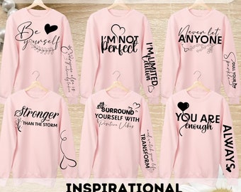Boho Motivational SVG PNG Bundle / Self Love svg paquete l Diseño de sudadera de manga inspiradora Svg Bundle / Mujeres empoderadas Svg / Archivo Png