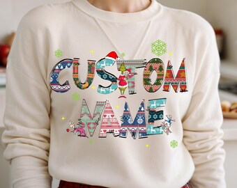 Christmas Custom Name PNG, Personalized Christmas Gift, Custom Sublimation Design, Custom Grinch PNG, Christmas Kids Name ,Christmas Digital