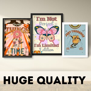 Retro Quote Wall Print, Quote Wall Art, Digital Print Download, Digital Download Wall Print,Retro Wall Decor,Printable Wall Art Bundle