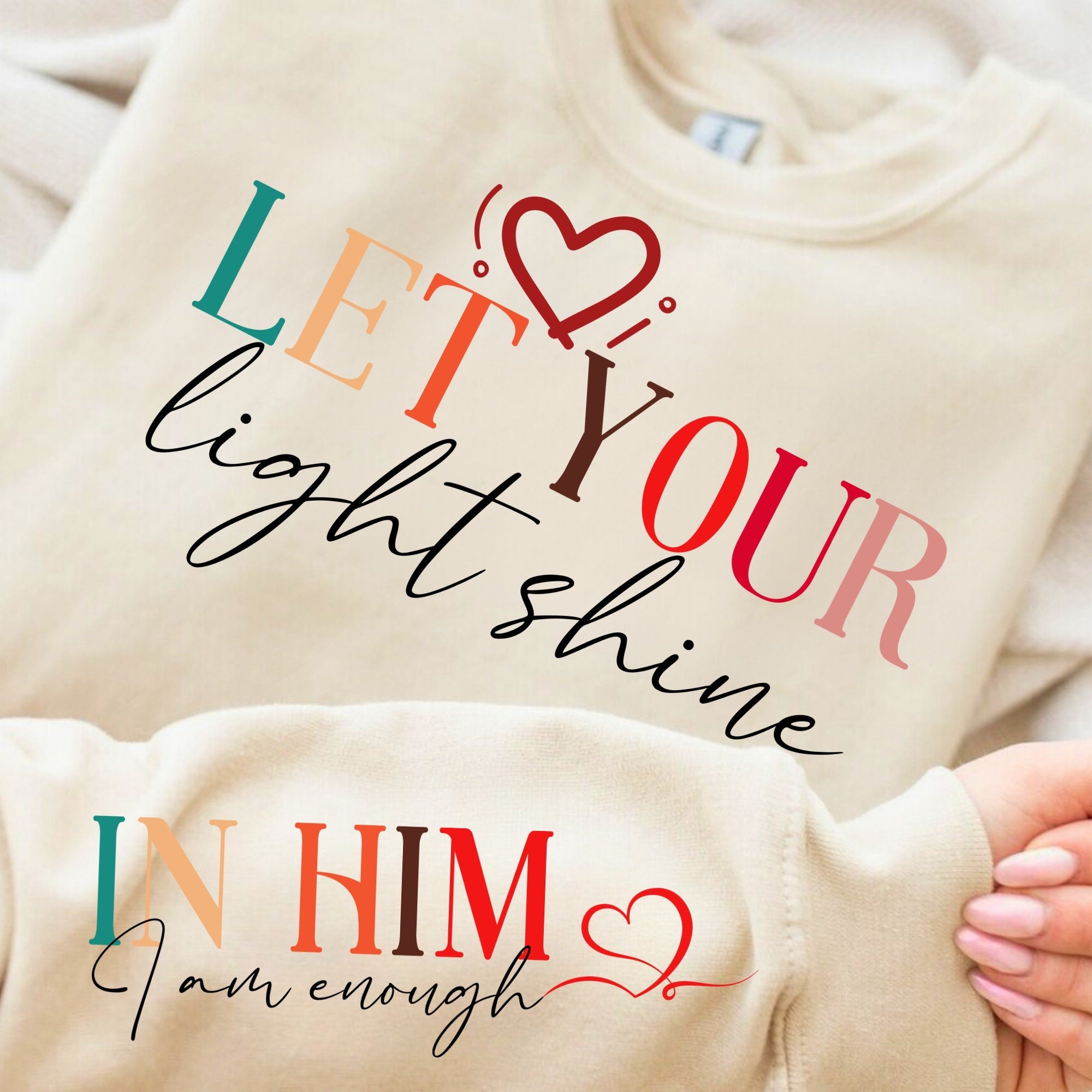 Let Your Light Shine SVG PNG, Elegant Boho Christian Quote Png, Sleeve ...