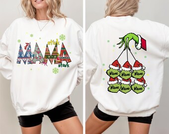 Personalized Kids Family Bundle Png, Custom Christmas Mama Kid Name Png, Gift For Mom, Christmas Shirt Design, Holiday Sublimation Design