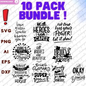 Frauen Empowerment Bundle SVG, Motivations svg, Positive Zitate svg, Mädchen-Zitate svg, Girl Power, Boss Lady, Queen svg, Cut File for Cricut