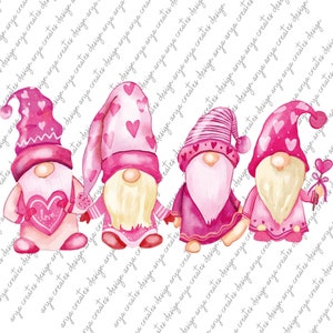 Valentine's Day Gnomies Png Sublimation Design Gnomes Sublimation Design, Valentine's Day Gnomes Png Heart Gnomes Png Digital Download