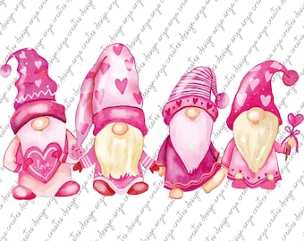 Valentine's Day Gnomies Png Sublimation Design Gnomes Sublimation Design, Valentine's Day Gnomes Png Heart Gnomes Png Digital Download