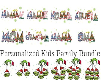 Personalized Kids Family Bundle Png, Custom Christmas Oma Kid Name Png, Gift For Mom, Christmas Shirt Design, Holiday Sublimation Design