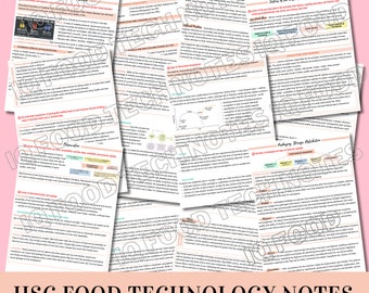 HSC Food Food Technology Unit 1, 2, 3, 4 Notes - Entire Syllabus