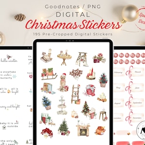 Christmas Digital Stickers,GoodNotes Christmas Stickers,Winter Digital Stickers,Goodnotes,Watercolor Stickers,Stickers,Planner Stickers