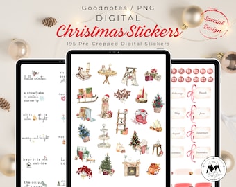 Christmas Digital Stickers,GoodNotes Christmas Stickers,Winter Digital Stickers,Goodnotes,Watercolor Stickers,Stickers,Planner Stickers