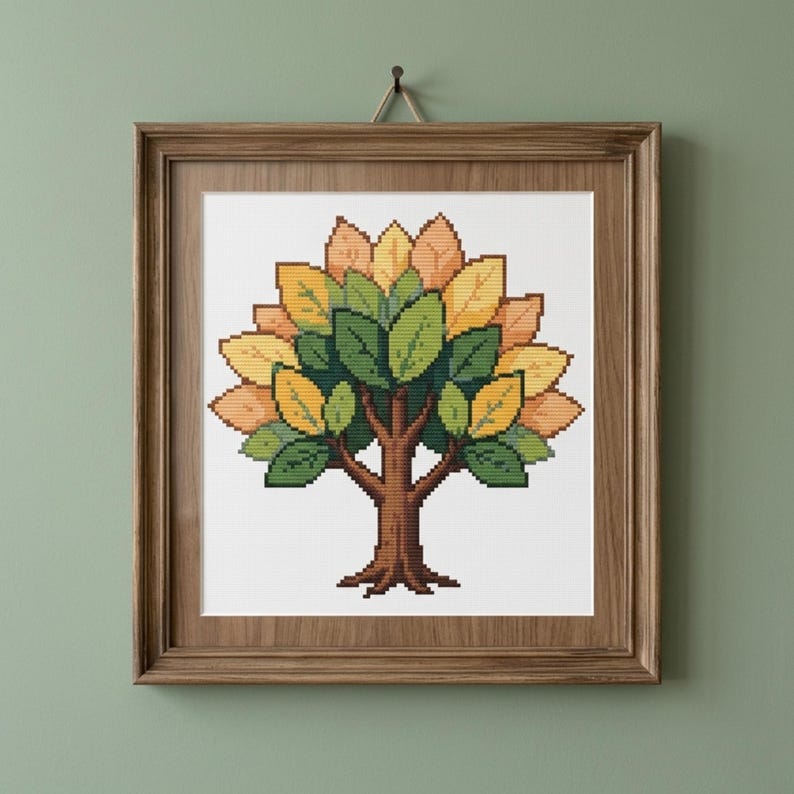 Minimalist Tree Cross Stitch Pattern | Nature Embroidery Design (PDF ...