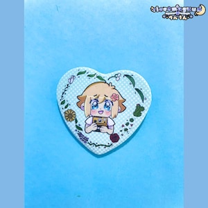 Omori Basil Glitter Heart Pins