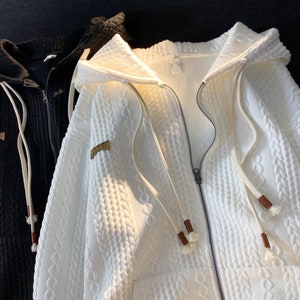 Sweats à capuche zippés surdimensionnés avec poche Sweats à capuche Streetwear à manches longues image 2