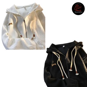 Sweats à capuche zippés surdimensionnés avec poche Sweats à capuche Streetwear à manches longues image 1