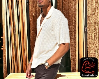 Hollow Out Polo | Men's Streetwear | Buttoned Closure Fashion