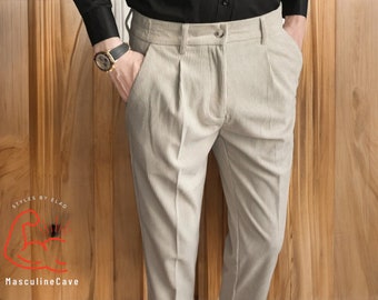 Outdoor Formal Pants for Men | Streetwear Fashion Trouser | Male Grooms Corduroy