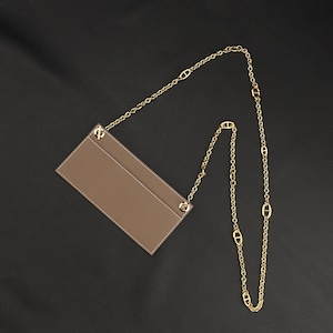1,0 cm breite Kette Crossbody-Riemen mit Epsom Ledereinsatz Geldbörse Schultergurt Passend zu Kelly Long Wallet und passend in Constance Long Wallet
