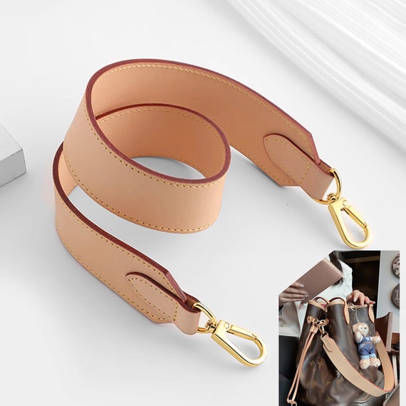 Leather Bag Strap Replacement: 38mm Wide,Vachetta Leather Straps Replacement Bag Shoulder Strap for Neverful Tote Handbag
