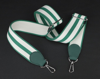 Striped Cotton Bag Strap: Adjustable Crossbody Replacement (2 Inch)