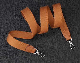 Canvas Crossbody Bag Strap: 1-Inch, Togo Leather Ends