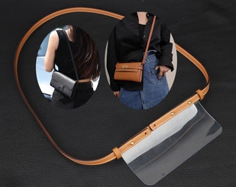Epsom Leather Wallet Strap with Transparent Insert: Kelly & Constance Wallets