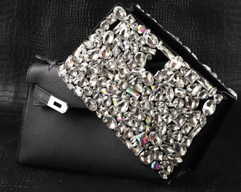 Luxury Togo Leather Bag Cover: Hand-Applied Crystals, Purse Protector