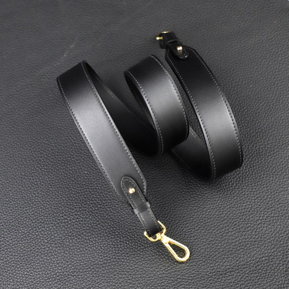 30mm ブラック スイフトレザー ショルダーバッグストラップ（女性用