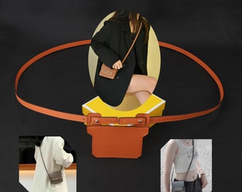 Epsom Leather Wallet Strap: Crossbody Shoulder Insert, 1.2cm Width