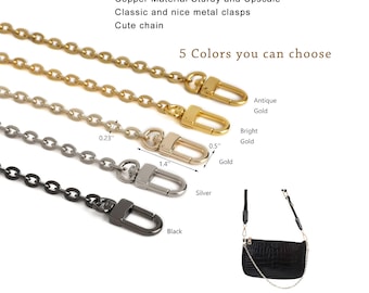 Mini Copper Purse Chain: Rolo Crossbody Strap, Bag Accessory