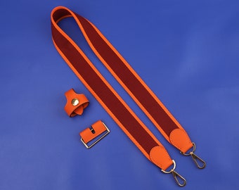 Striped Canvas Shoulder Strap: Adjustable Crossbody Bag Connector
